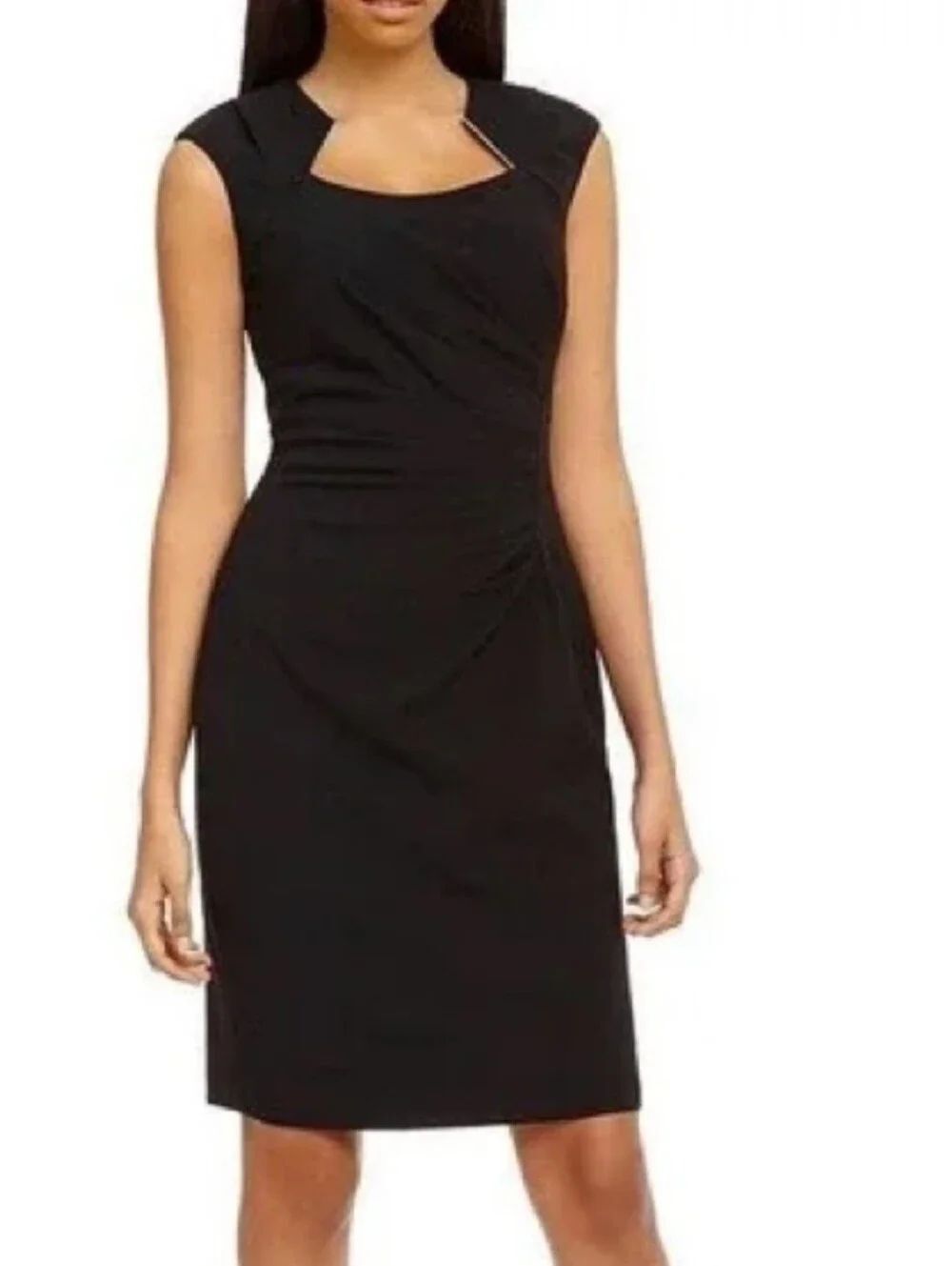 Calvin Klein Classic Black Sheath Dress . Elegant. Professional.